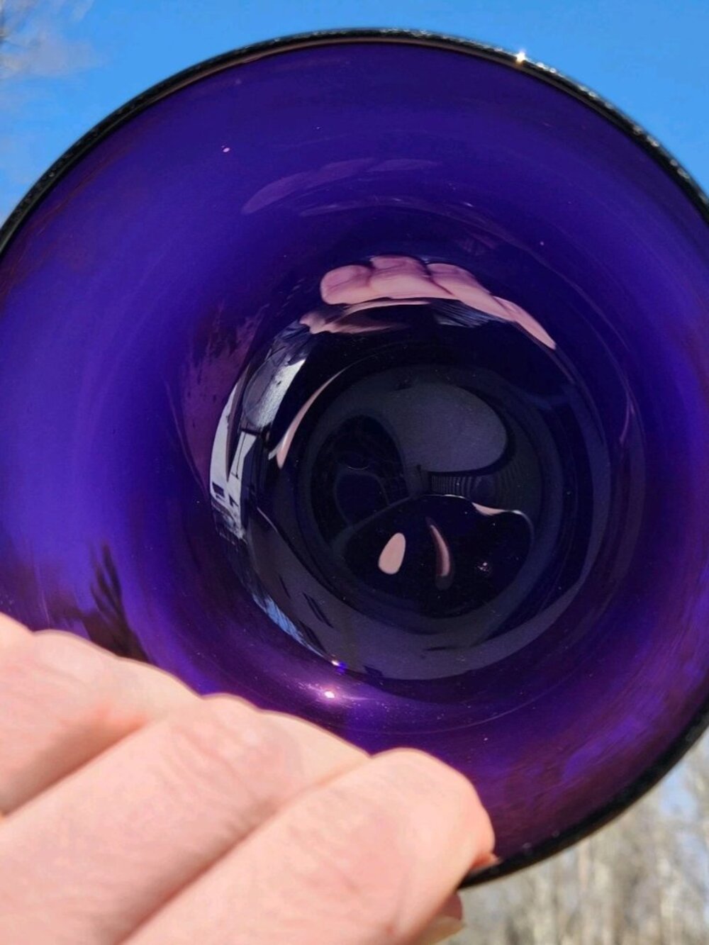 Antique Regency Amethyst Art Glass Purple Finger Bowl Rinser Polished Pontil - Picture 7 of 14